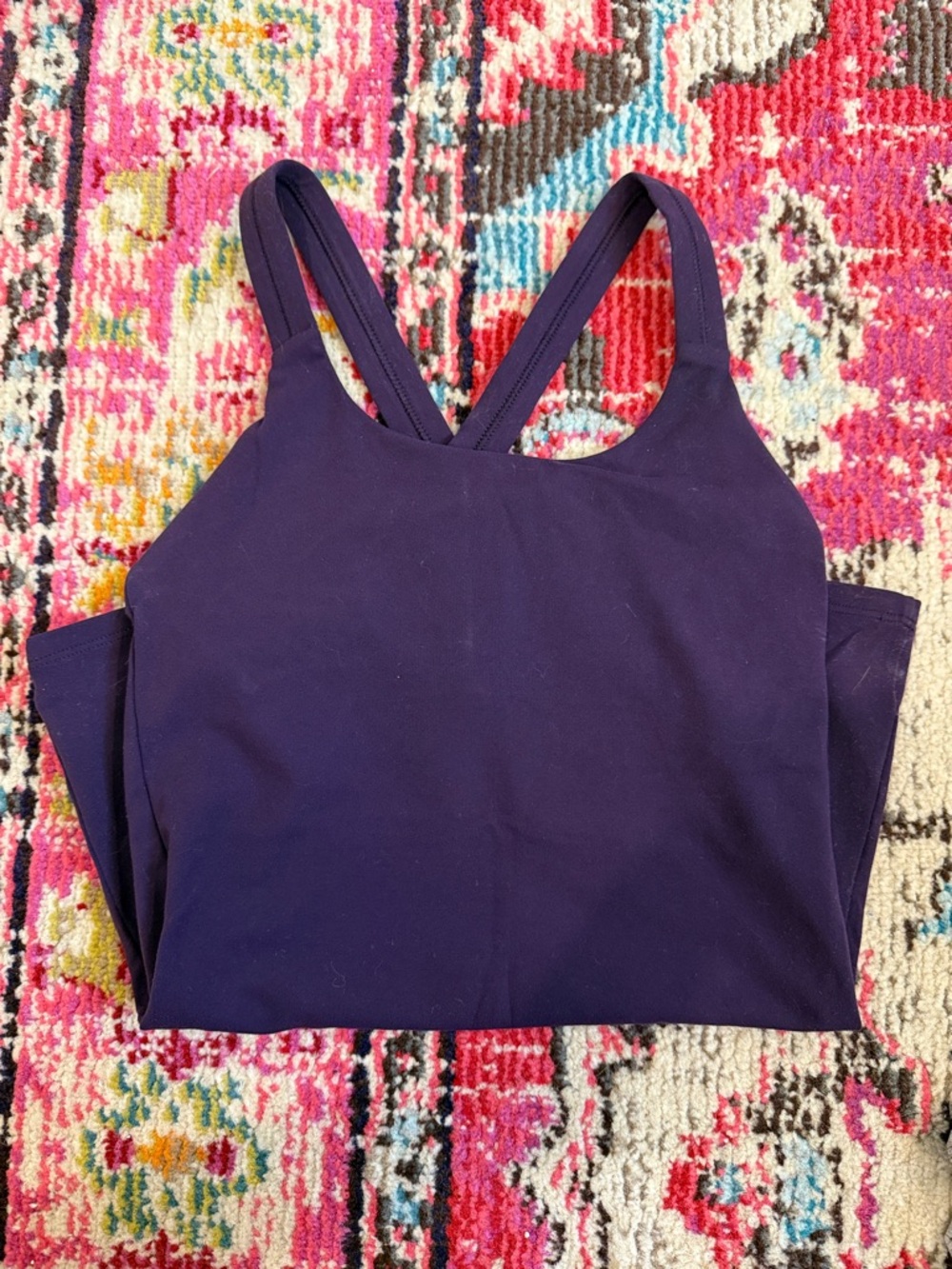Purple Athleta Racerback Tank with Shelf Bra